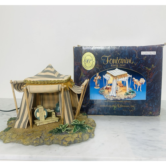 FONTANINI The Kings' Tent Blue Stripe for 5" Nativity Figure 1996 Box 50153 VGUC - Picture 1 of 15